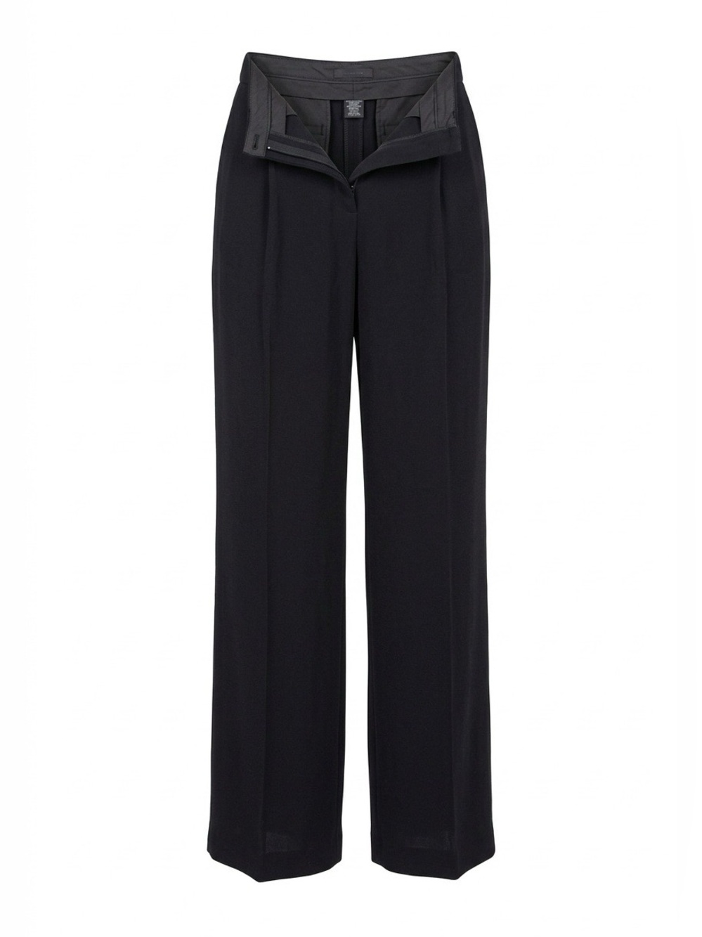 Kasper Navy Wide-Leg Creased Dress Pants